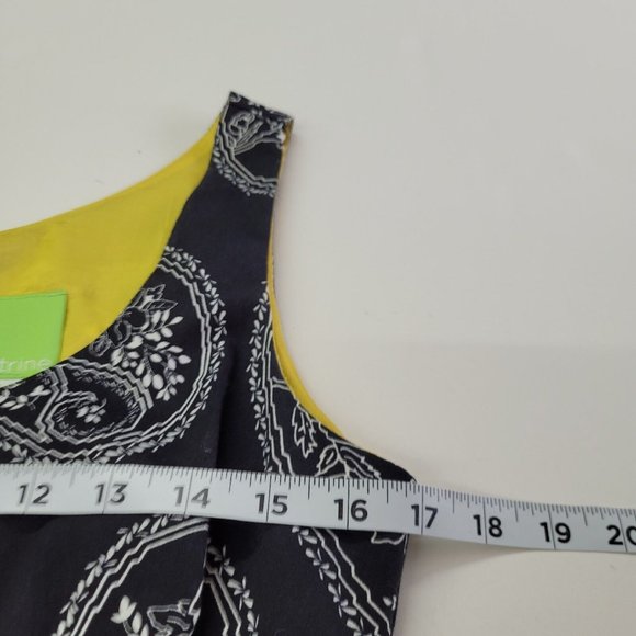 Citrine Dress Womens 8 Sleeveless Black/White Ruffle Hem Sleeveless Slit - Picture 8 of 11